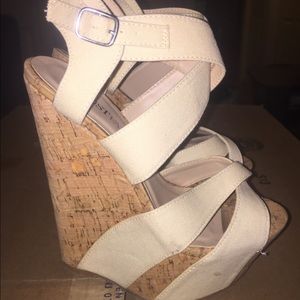 ‼️PRICE DROP‼️ Nude wedges size 5.5 from JustFab