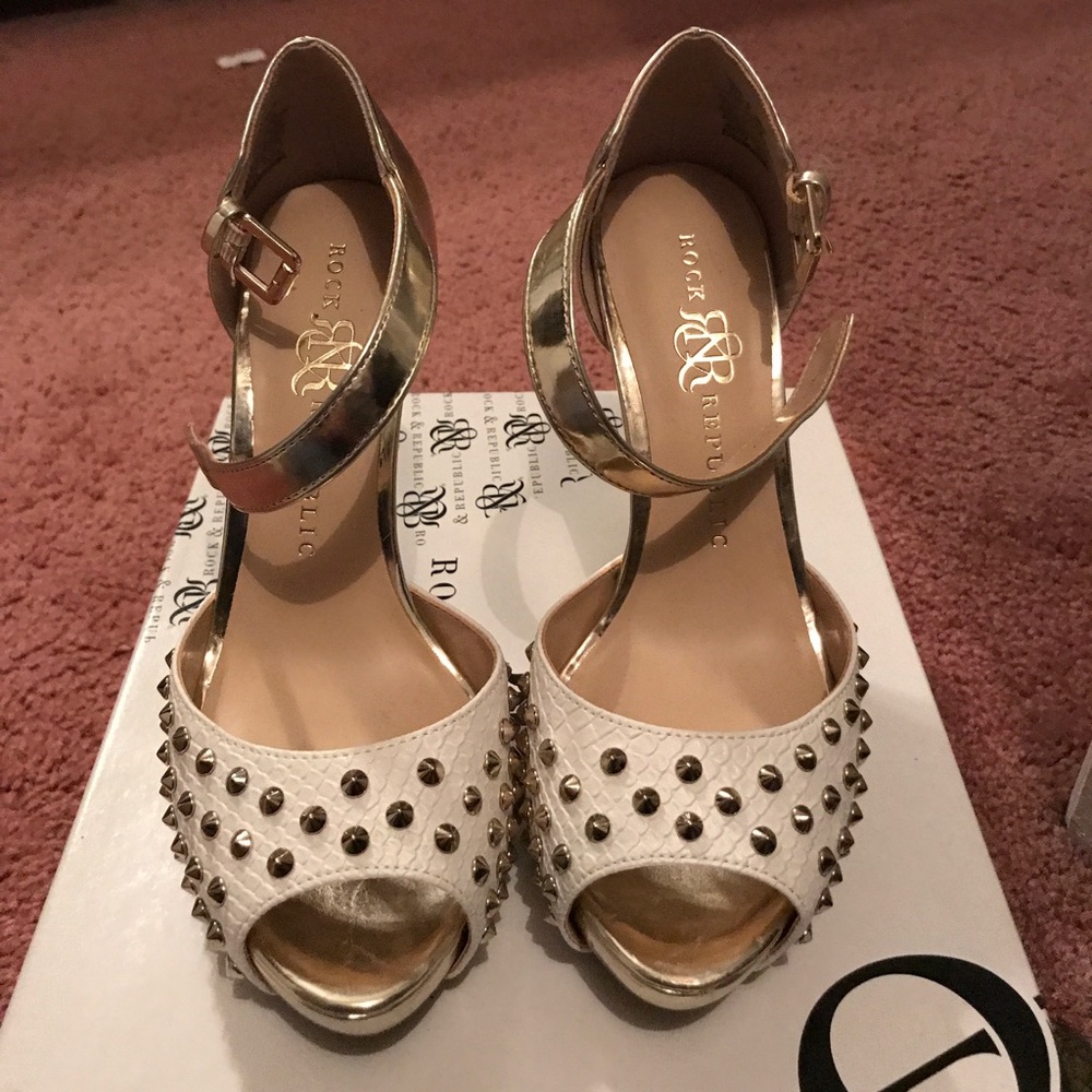 White & Gold heels