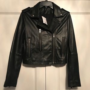 TOPSHOP BOUTIQUE Leather Moto Jacket