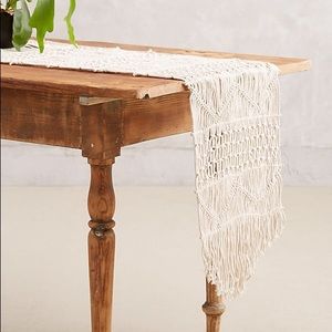 Anthropologie Handwoven Macrame Table Runner