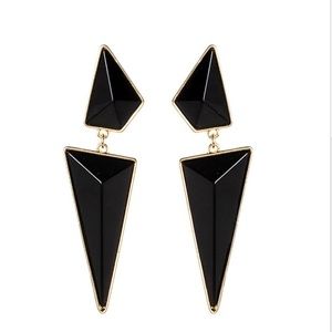 PRICE DROP! NIP Jet black/gold drop earrings