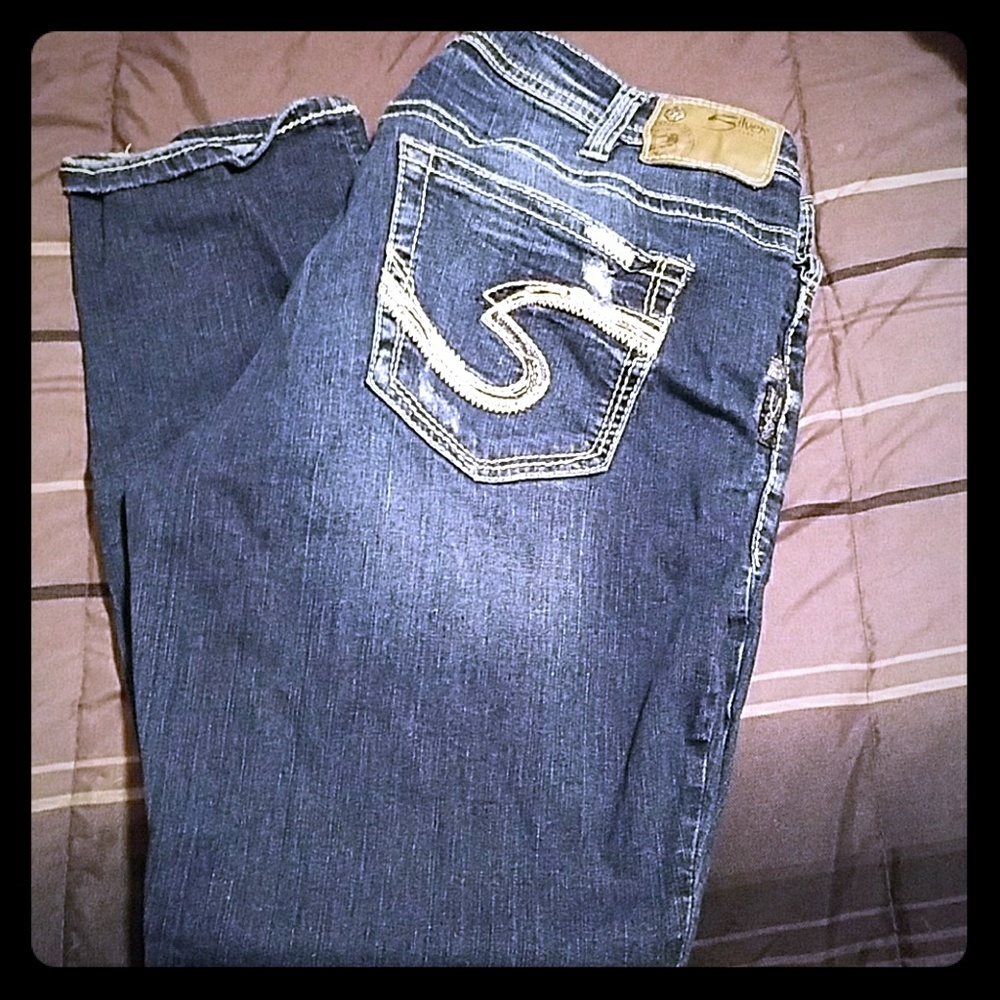 Silver Boyfriend Crop Jeans