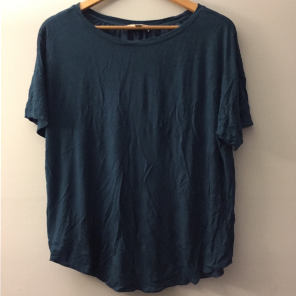 LOFT Mixed Media Silky Tee Blouse