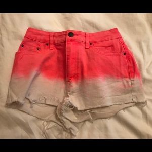 BDG Pink-White Tie Dye Jean Shorts