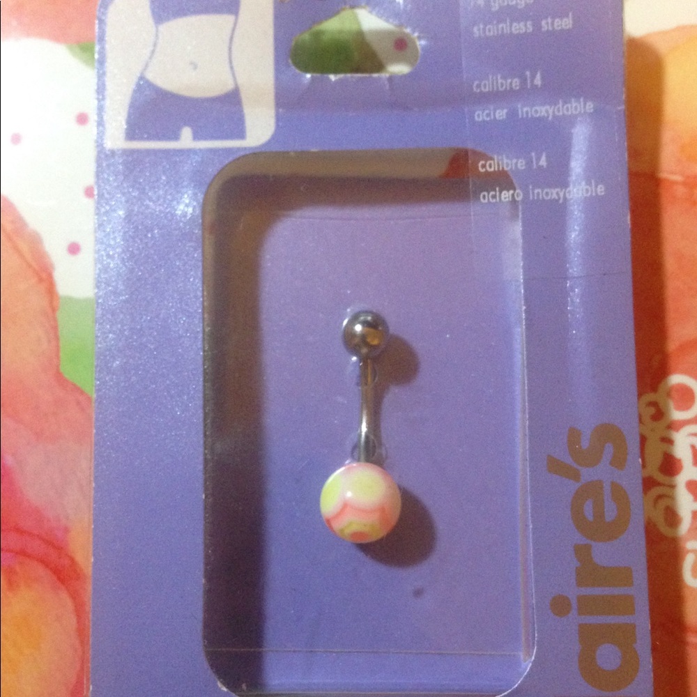 Tie-dye belly button ring