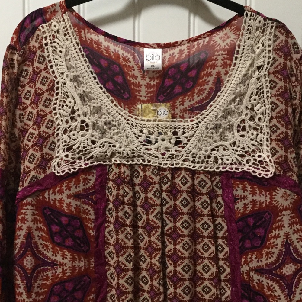 Boho Chic Indian Print Blouse