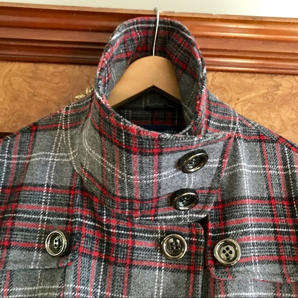 💕GREEN ENVY PLAID DBL BREASTED COAT POCKETS LINED - Picture 5 of 8