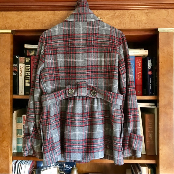 💕GREEN ENVY PLAID DBL BREASTED COAT POCKETS LINED - Picture 7 of 8