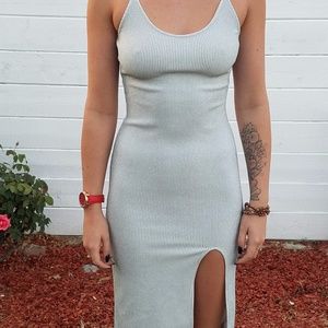 Topshop silver bodycon