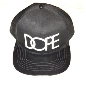 Dope Black Leather Rim Hat