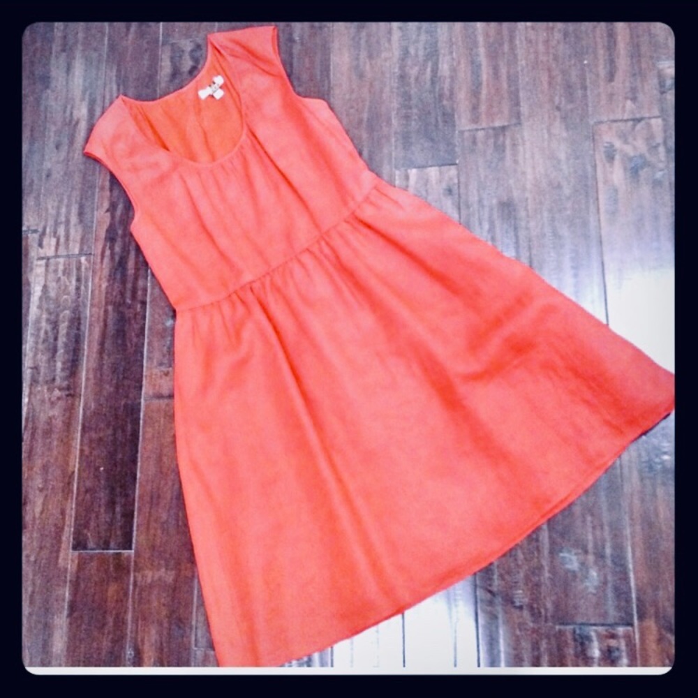 Vibrant orange J.crew dress