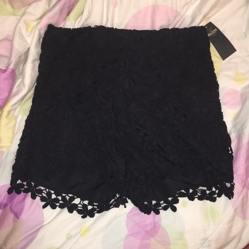 Hollister black lace shorts