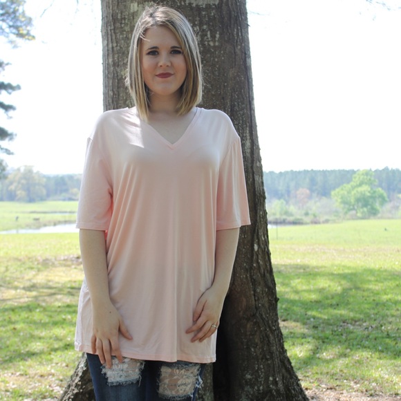 Peach PIKO v-neck Tunic - Picture 3 of 3