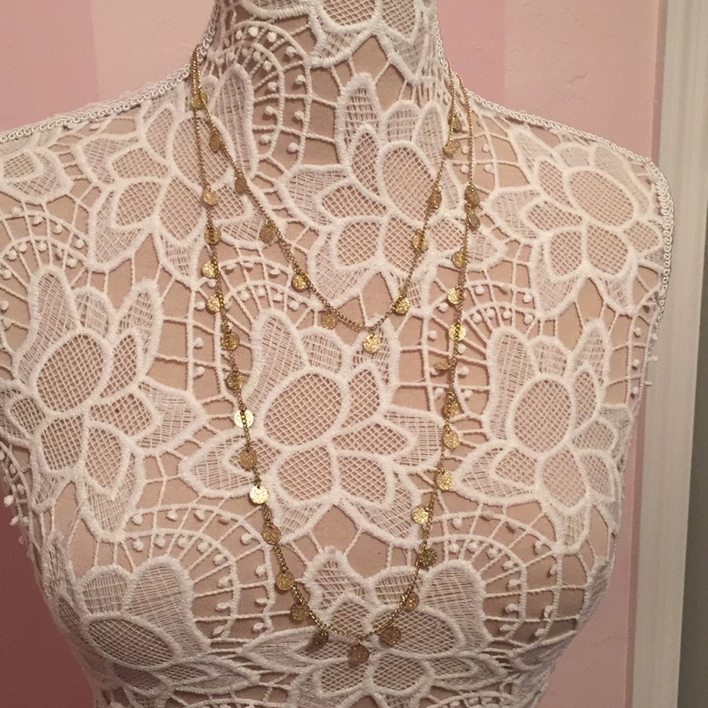 Layered sparkly gold necklace