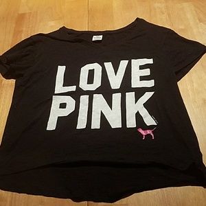 Black love pink tshirt