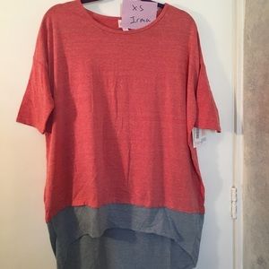 Xs nwt solid red Irma dipped grey