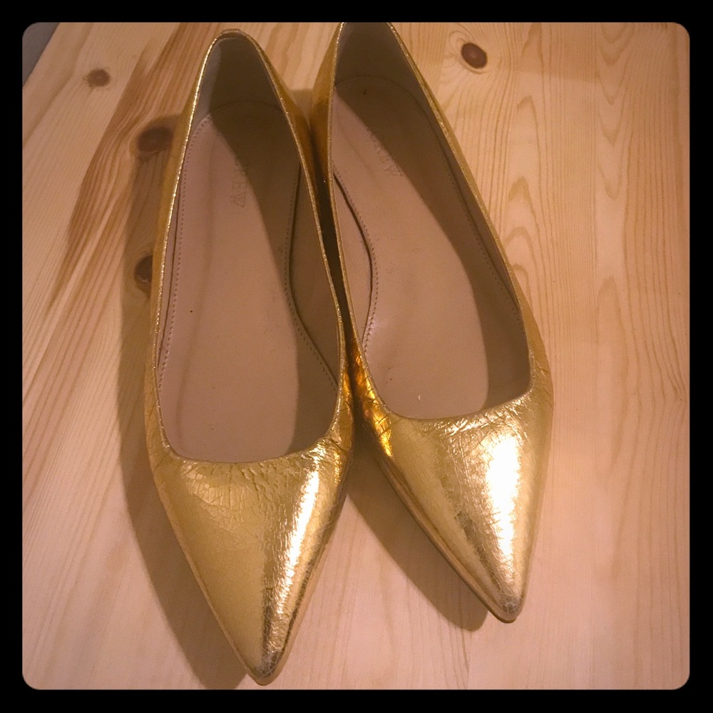 Gold J.Crew Flats