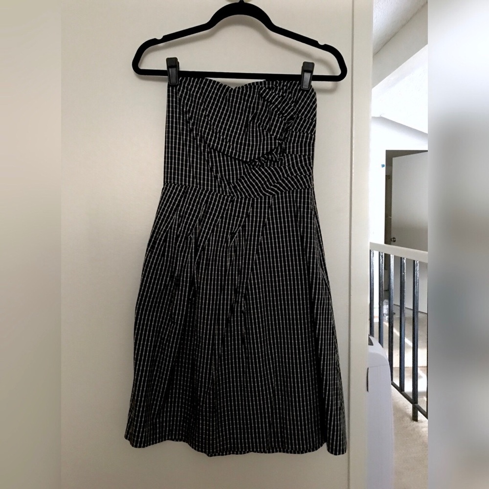 Black and White checkered tube dress