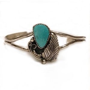 Vintage Silver And Turquoise Bracelet 