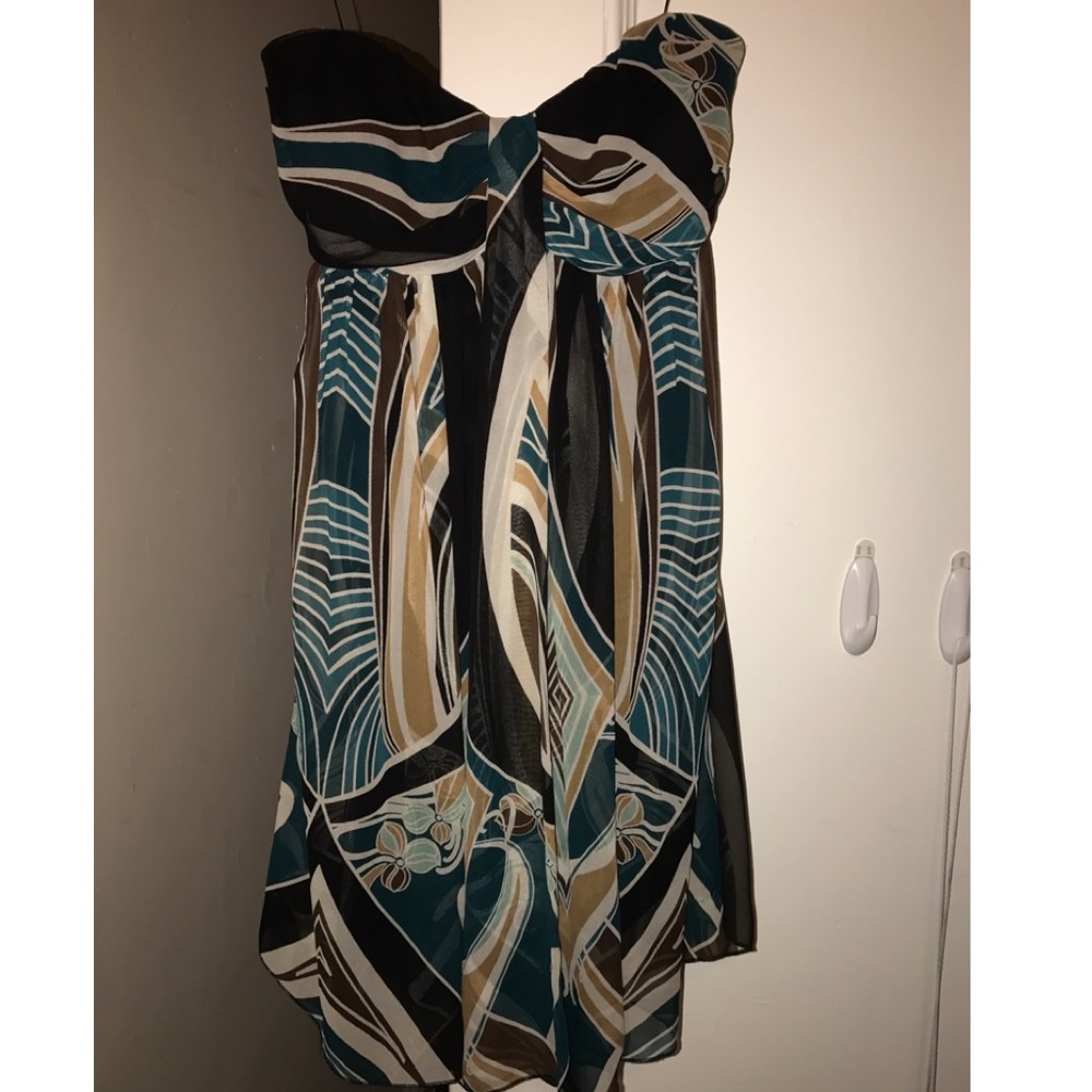 Express Strapless Silk Flowy Dress
