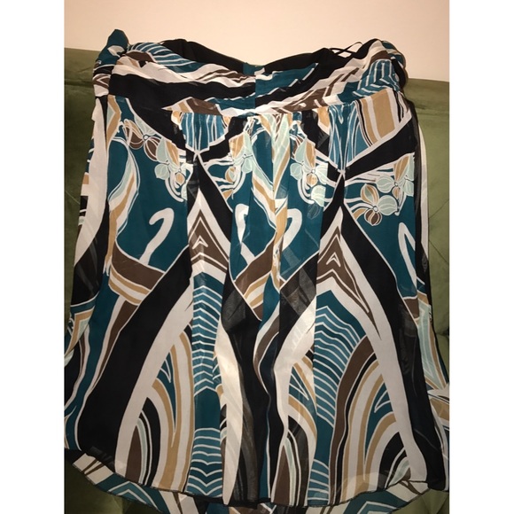 Express Strapless Silk Flowy Dress - Picture 3 of 5