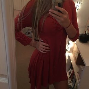 Burnt orange cocktail dress