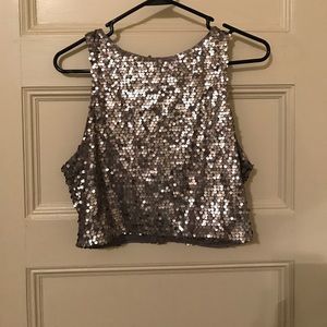 Brand new express sequins crop top