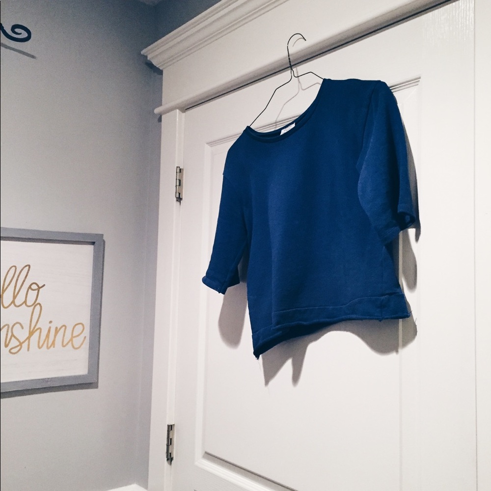 Zara blue short-sleeve sweater