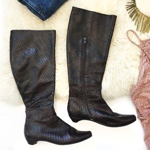 Anthropologie Flat Leather Boots