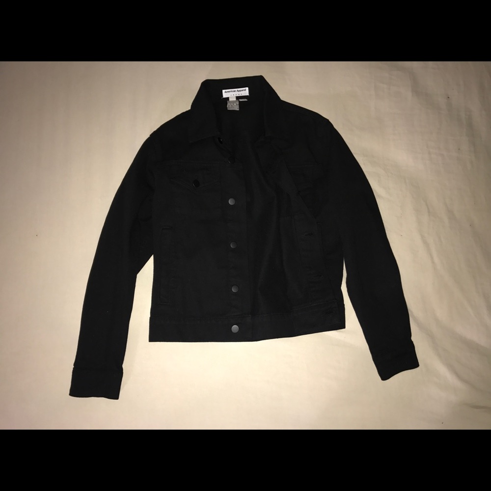 Unisex American Apparel Black Denim Jacket