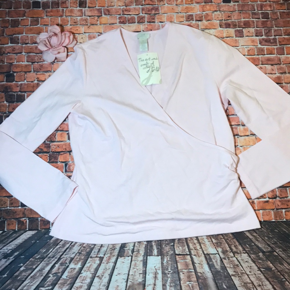 NWT Spring/summer pastel pink j.jill wrap top Sz.M