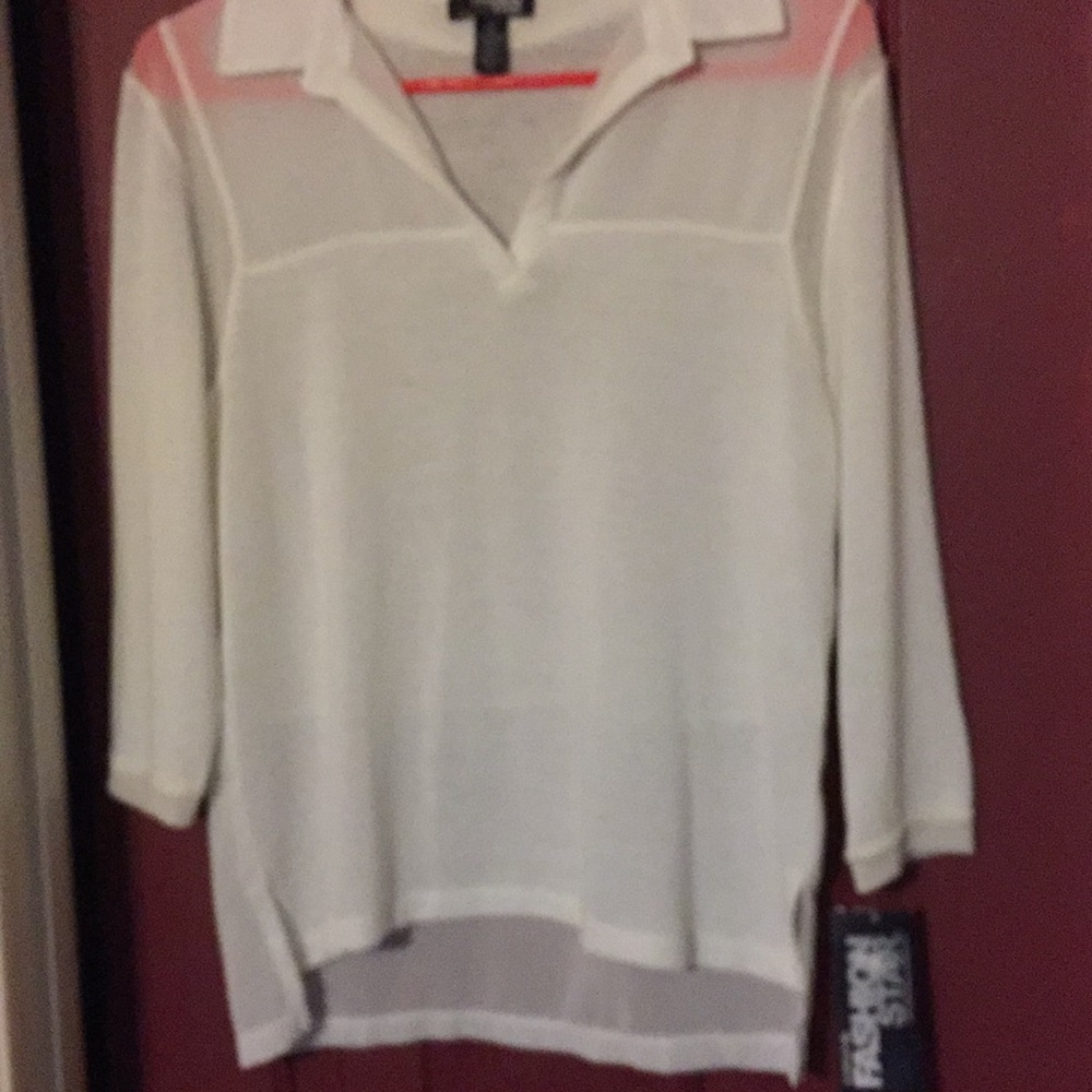 Fashion Star White xsmall 3/4 sleeve Shirt