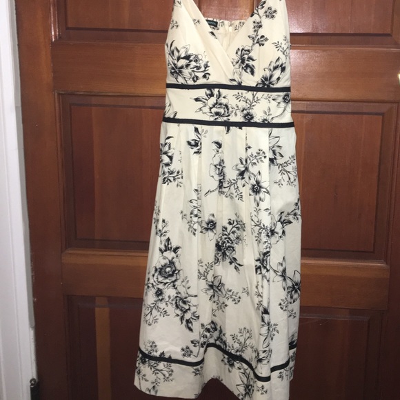 Maurice's off white black floral print dress. - Picture 3 of 5
