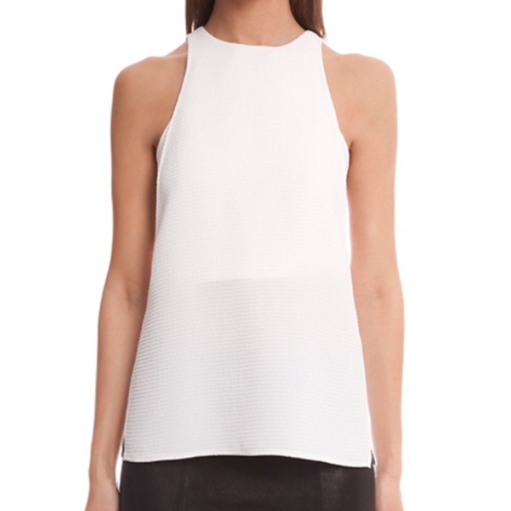 Helmut Lang Raze Drape Top, Textured, Side Split