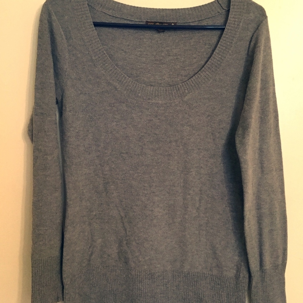 Grey scoop neck sweater
