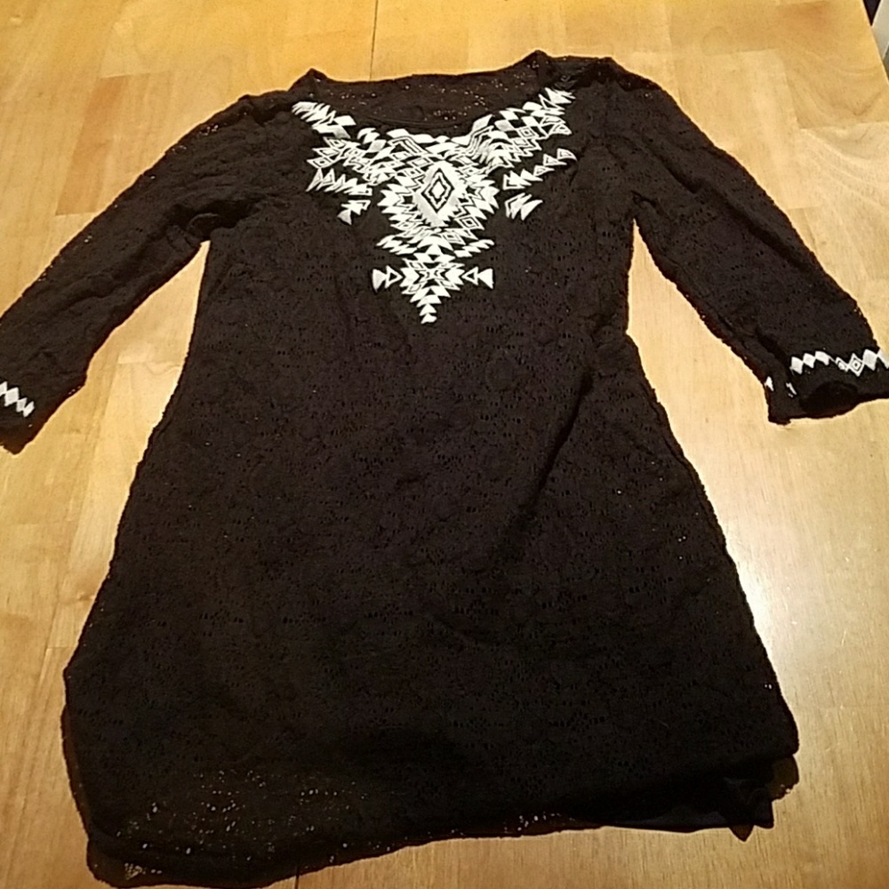 Tribal black and white dress