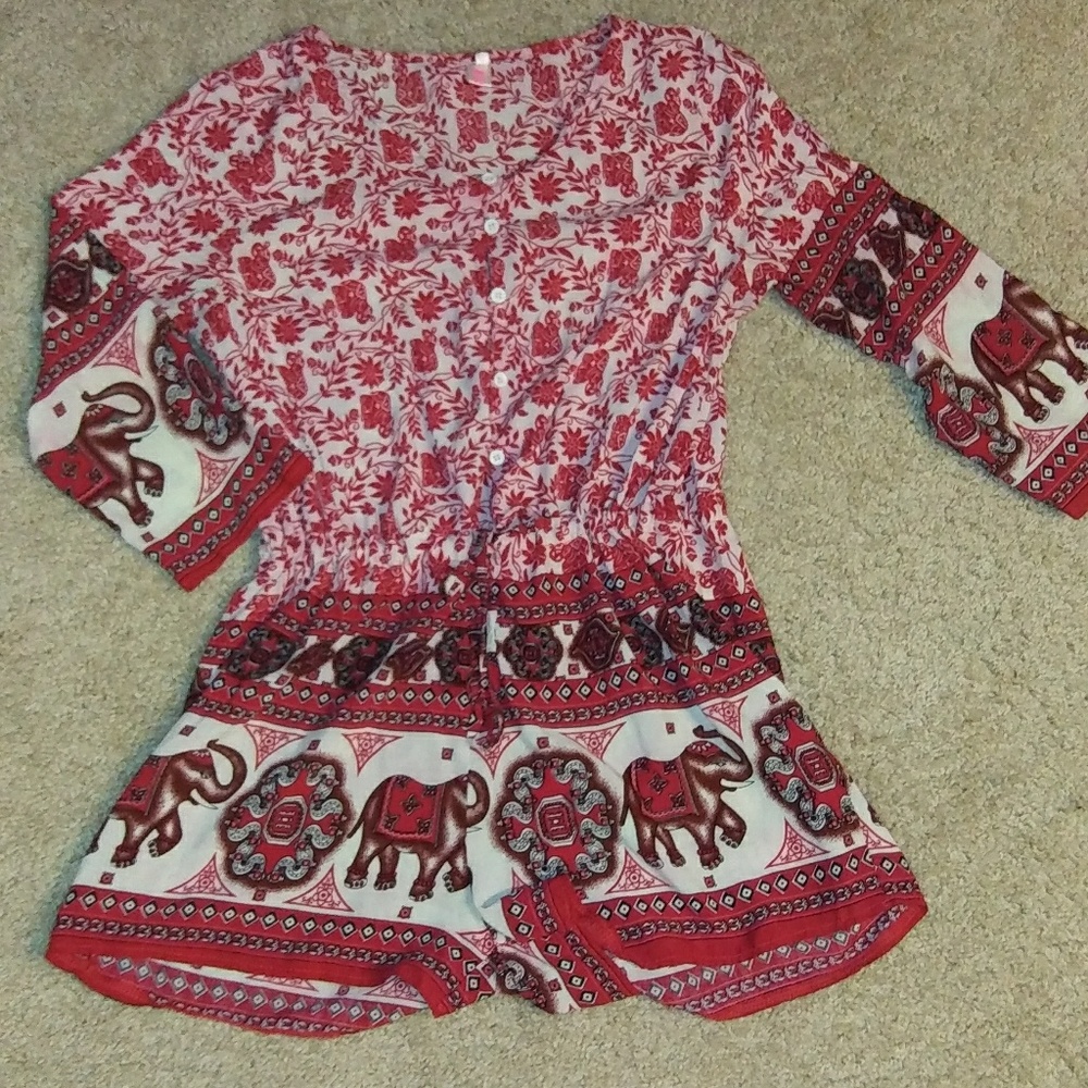 Elephant print romper