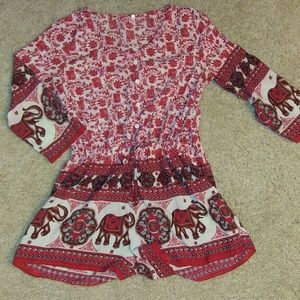 Elephant print romper