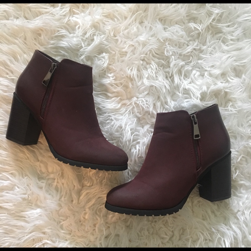 Red ankle booties