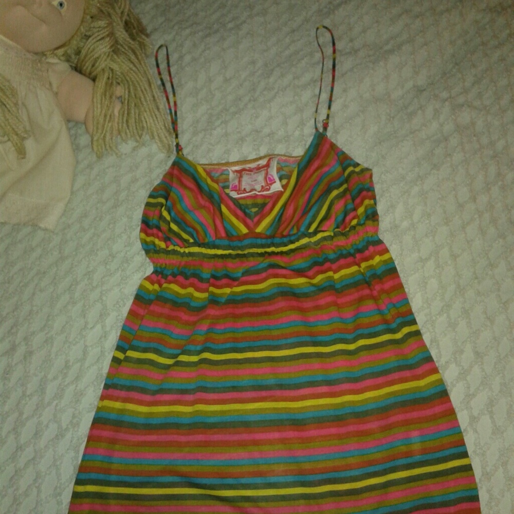 Free People baby doll style Striped V Neckline