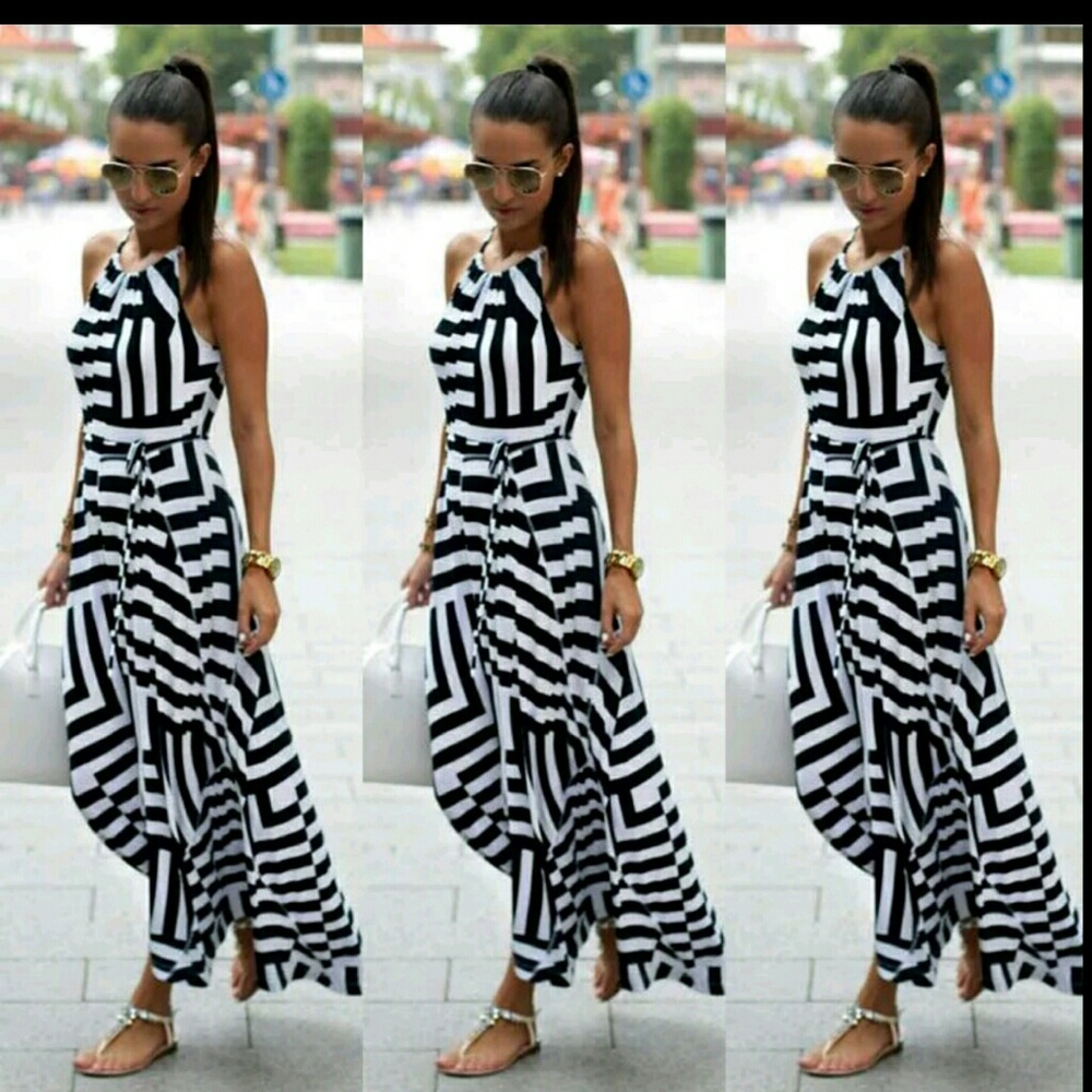 Halter top chiffon Maxi dress