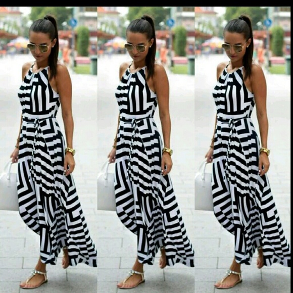 Halter top chiffon Maxi dress - Picture 1 of 4