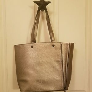 Neiman Marcus Metallic Silver Tote