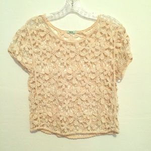Cream Crochet Crop Top