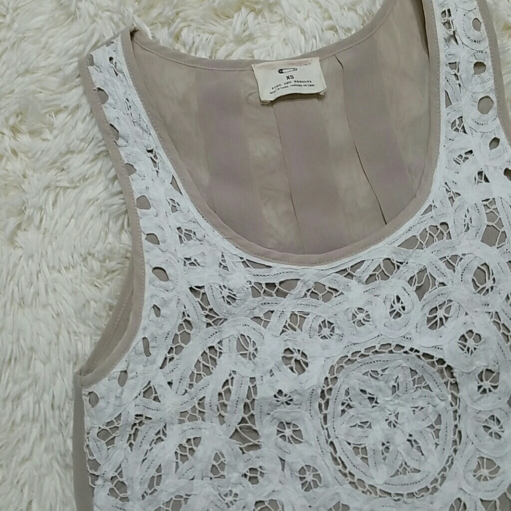 UO pins & needles lace overlay sleeveless top