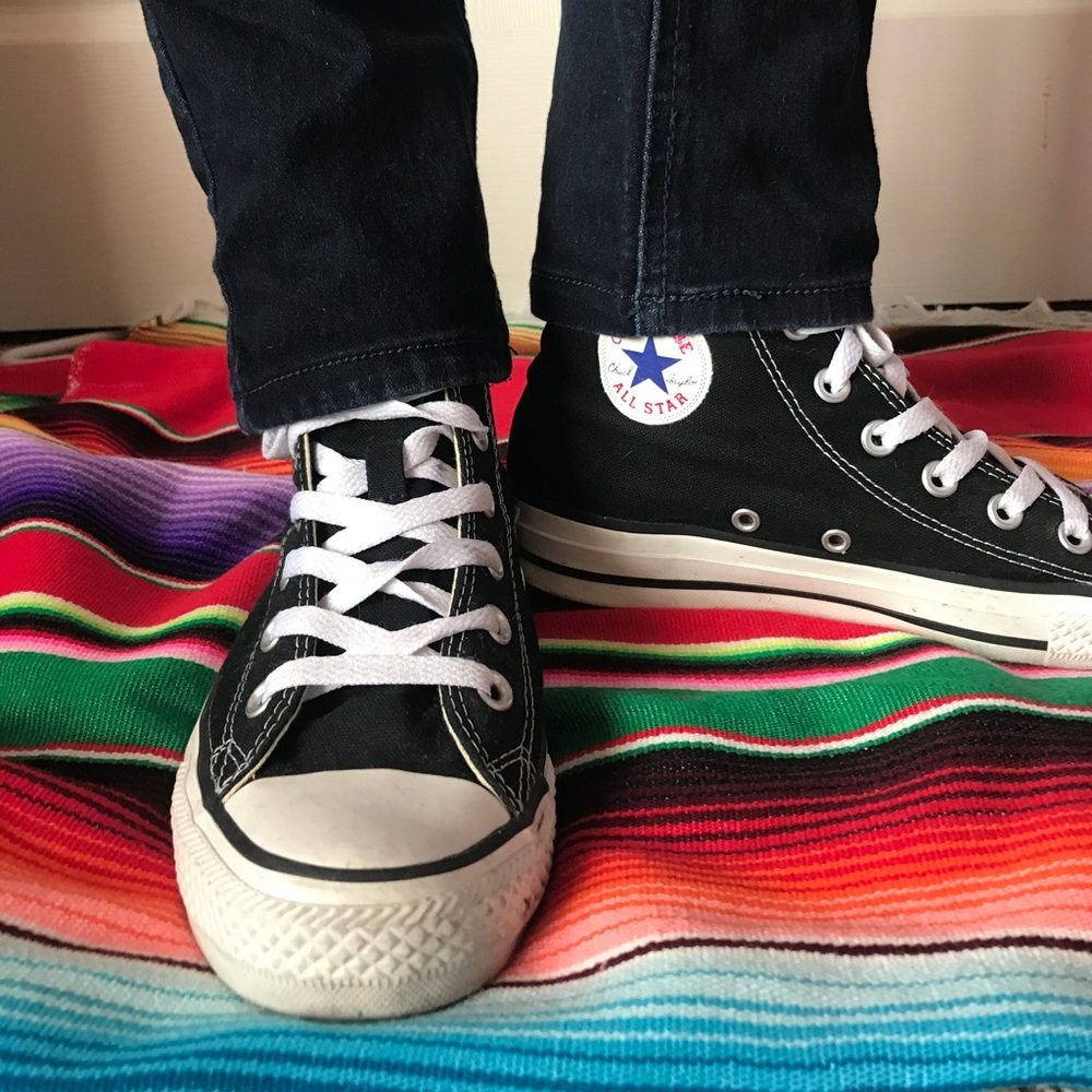 Black and White Lace Up Chuck Taylor Converse