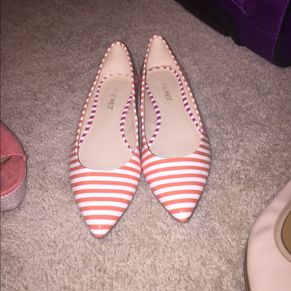 Orange Nine West Point Toe Flats (Limited Edition)