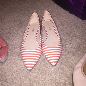 Orange Nine West Point Toe Flats (Limited Edition)
