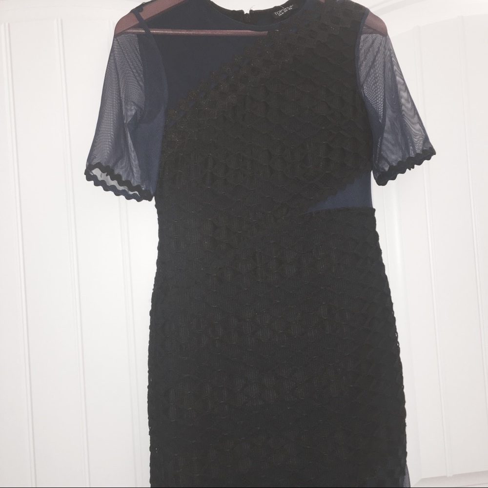 TopShop Midi Style 35l12l Navy Dress Size 8