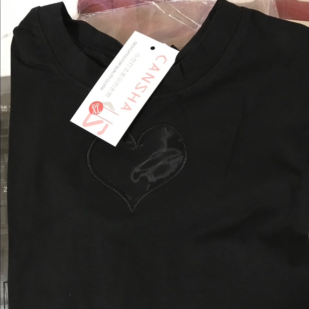 New Heart Cutout Short-Sleeve T-Shirt